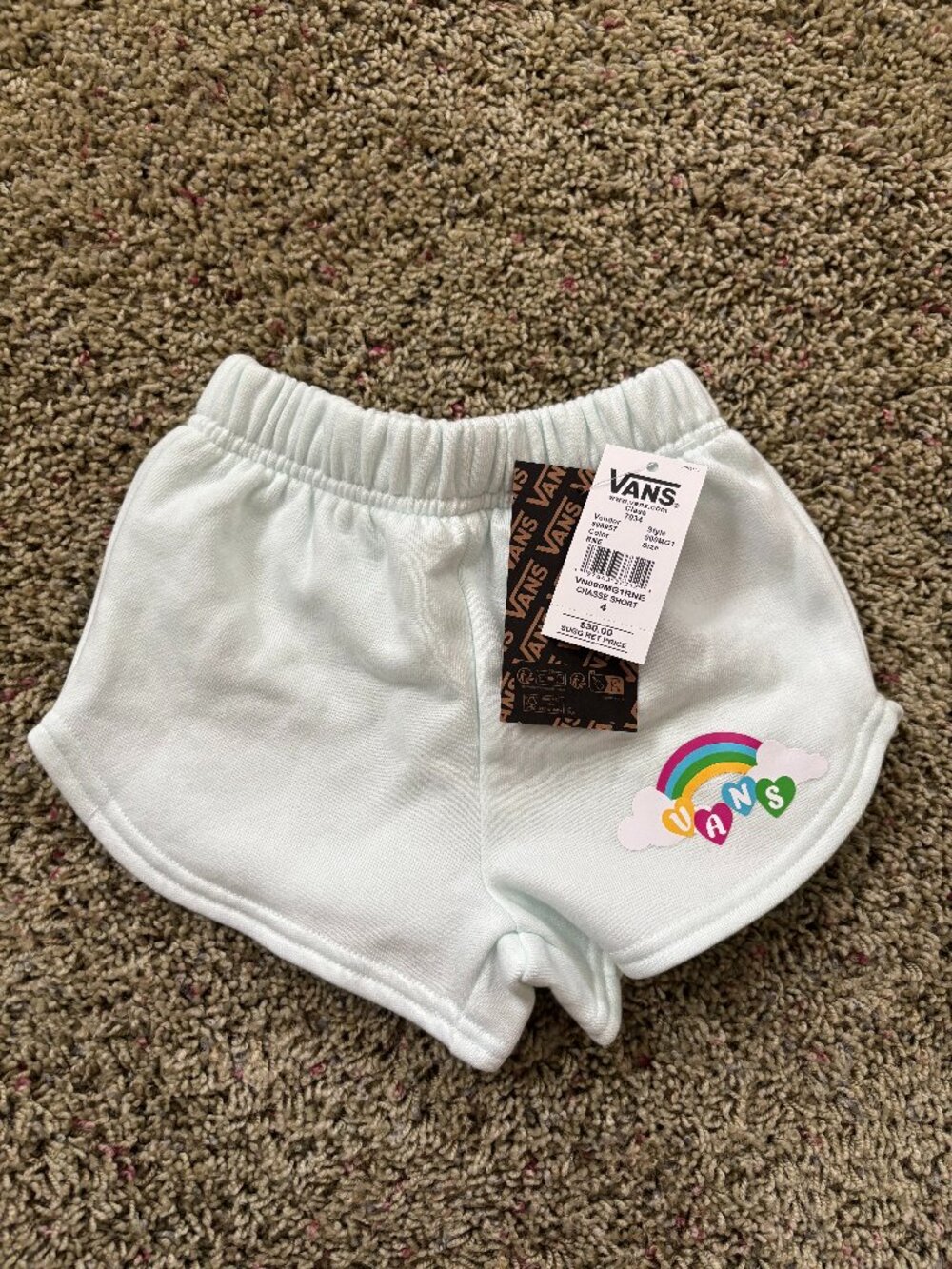 NWT Vans Little Kids Chasse Shorts - Hint of Mint Size 4T